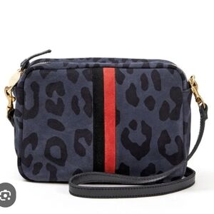 Clare V Midi Sac Marine Pablo Leopard Print Suede Bag